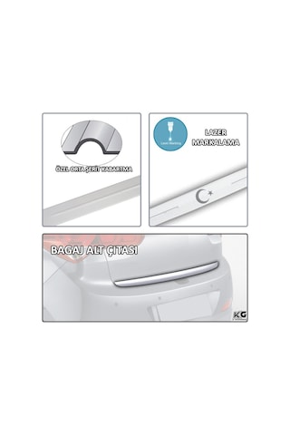 Chevrolet Aveo Sedan Krom Bagaj Alt Çıtası 2012- Bayrak