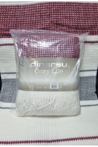 Livoras Home Dinarsu Cozy Life Pamuklu Tv Battaniyesi 130 X 170cm Vera Bordo