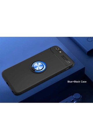 Apple Uyumlu iPhone 6 Kılıf Zore Ravel Silikon Kapak Siyah-Mavi