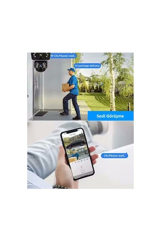 Ultimate Solar 4g Güneş Enerjili Dual Lens 360 Görüş Akıllı Güvenlik Kamerası O-kam Uygulama 25883295
