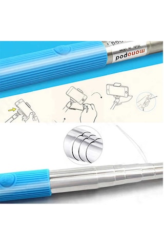 Kilifone - Selfie Çubuğu Slf 01 Kablolu Selfie Çubuğu - Yeşil - T9372