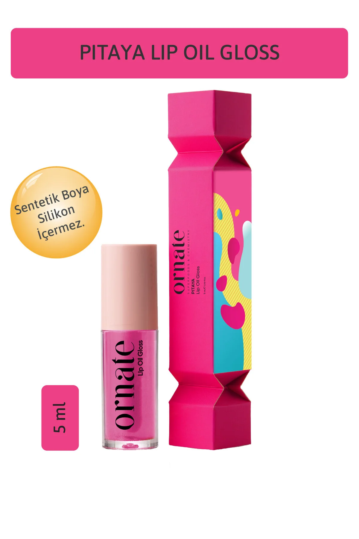 Pitaya Lip Oil Gloss Dolgunlaştırıcı Efekt Nemlendirici, Parlatıcı Simli Dudak Yağı Pitaya 5 Ml Pembe