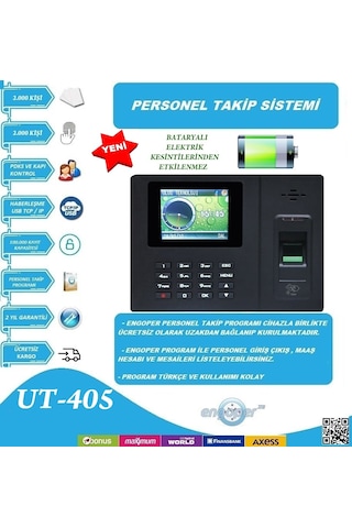 Bataryalı Parmak İzi Kartlı Ve Şifreli Personel Takip Sistemi Set