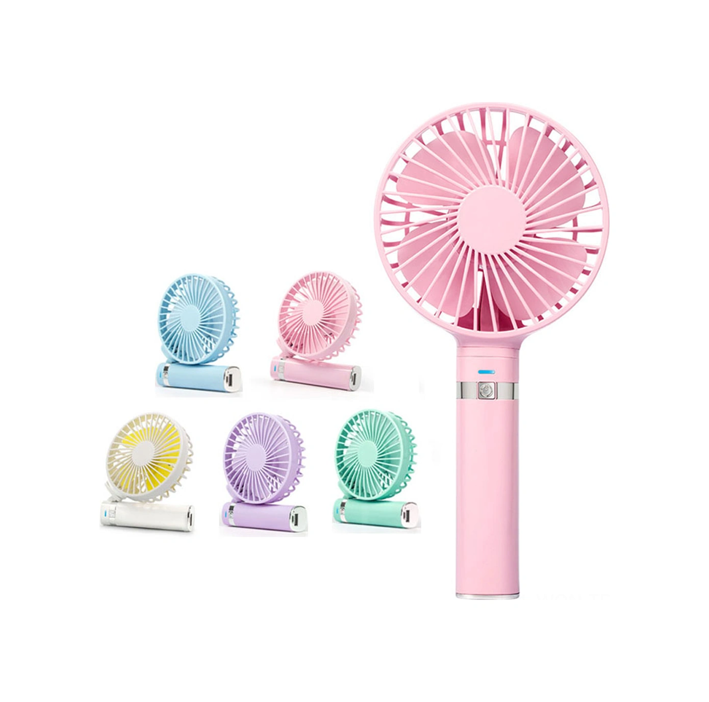 Neevoyu Usb Şarj Edilebilir Elden Taşınabilir Katlanabilir Mini Fan - 3 Hızlı Soğutma, Sessiz Çalışma, Taşınabilir Tasarım Battery Yok - Buz Mavisi