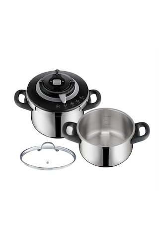 Tefal Clipso Chef Düdüklü Tencere 6 L + 4.5 L Set Gümüş - Gri