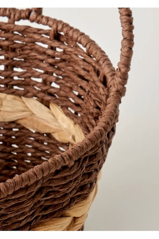 Bella Maison Neroa Kulplu Sepet Naturel 29x24x20 Cm Naturel