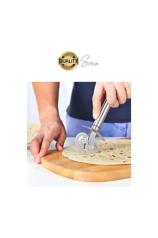 Paslanmaz Yüksek Kaliteli Uzun Ömürlü Çift Taraflı Hamur Pizza Börek Kesme Bıçağı Duvara Asılabilir Çok Renkli
