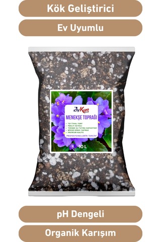 Bykurt Menekşe Toprağı 10l Premium Kalite Böcek Sinek Yapmayan Özel Saksı Karışımı 10 Litre