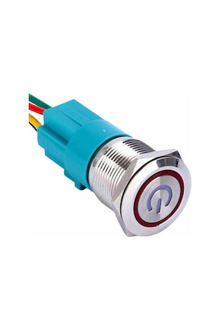 16mm Ledli Kablolu Latch Tip Metal Button 12V 16mm 1NO 1NC SPDT On Off Su Geçirmez Paslanmaz Çelik