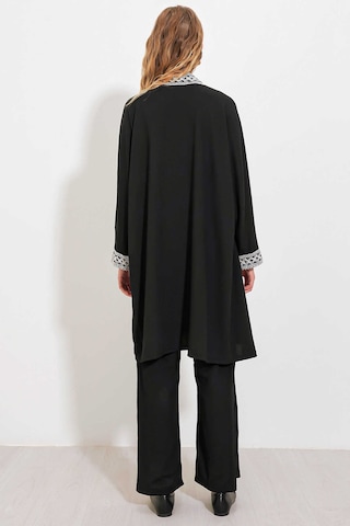 Gabria Uzun Kimono Takım Siyah