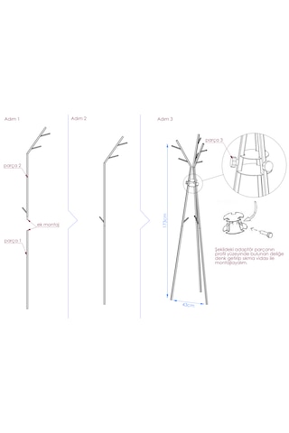 Tripod Portmanto Siyah