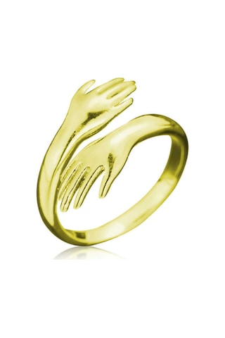 Casera's Gümüş Gold Sarılan Eller Yüzük Csr2183225 Gümüş