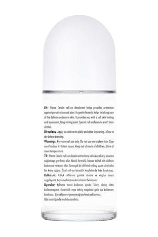 Pierre Cardin Roll-on Kadın Deodorant Ter Kokusu Önleyici Leke Bırakmayan 48 Saat Anti-perspirant Koruma Whitening Beyazlatıcı 50 Ml