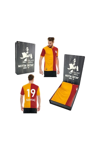 Galatasaray İsme Özel Metin Oktay Fan Forma Ahşap Kutulu Sarı
