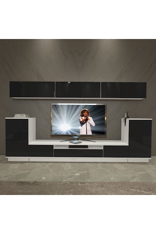 Decoraktiv Trendstyle 9s Slm Tv Ünitesi Tv Sehpası Beyaz - Siyah