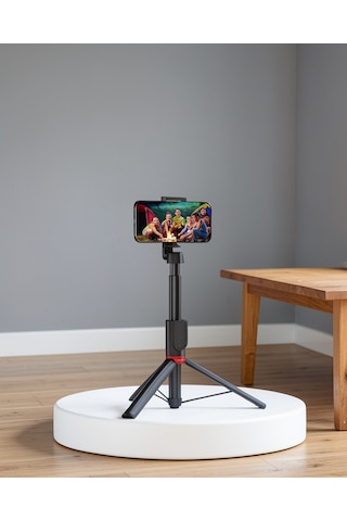 Tripodlu Telefon Tutucu, Canlı Yayın Ve Fotoğraf İçin