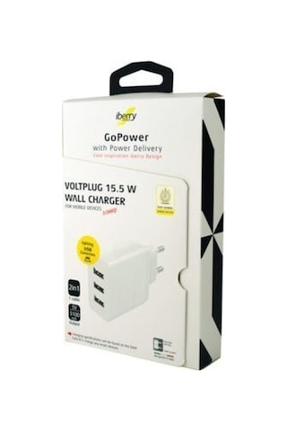 İberry Voltplug 15.5W 3 USB Hızlı Şarj Cihazı + Type-C Kablo 1.2 M