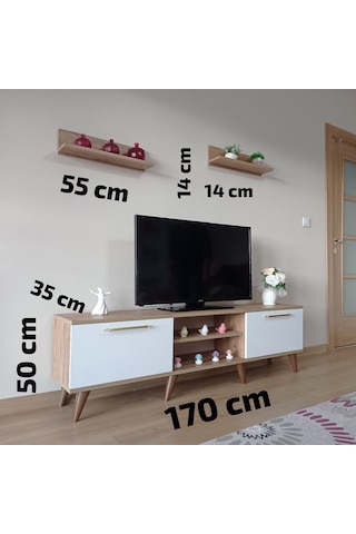Mobilya Sepeti Ms 25 Tv Ünitesi Dolabı , Raflı , Ceviz, Beya