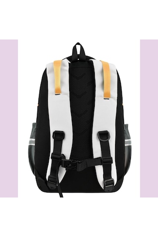 Ortopedik Ultra Lüx Büyük Boy 45 30 20 Cm Su Geçirmez Laptop Bölmeli Sırt Çantası Gri