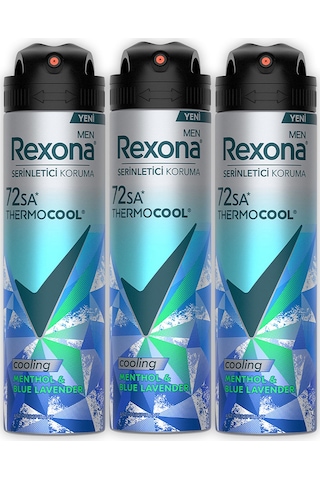 Rexona Men Thermocool Erkek Sprey Deodorant Menthol & Blue Lavender 150 Ml X3