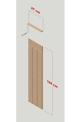 DUVAR PANELİ 27 cm Genişlik x 105 cm Ham mdf Duvar paneli ( 10 mm