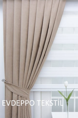 Taç Soft Sütlü Kahve Fon Perde Sütlü Kahverengi