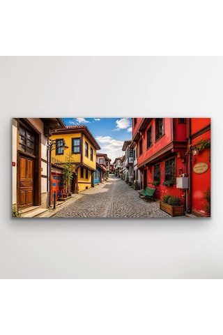Eskişehir Odun Pazarı Kanvas Tablo 60x120 Cm Çok Renkli