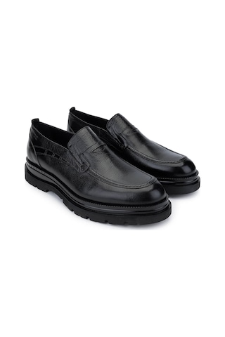 Tamer Tanca Erkek Hakiki Deri Siyah Loafer Ayakkabı 537 3493 Erk Ayk Sk24-25 Sıyah Siyah