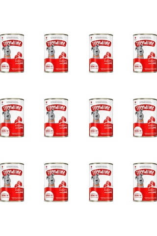 Trendline Sos İçerisinde Et Parçacıklı Kuzulu Yetişkin Köpek Konservesi 400 Gr 12'li Paket