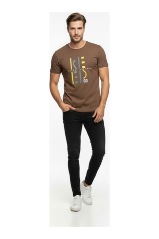 Keep Going Urban Baskılı Erkek Tişört Sportif Günlük Stil Çok renkli