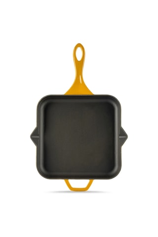 Hosse 28x28 Cm Kare Çift Kulplu Döküm Kızartma Tava Sarı Hs K Ktv 2828 Sarı