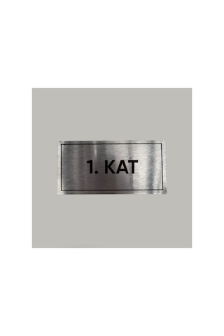 Aluminyum Kapı İsimliği 1. Kat Yazılı Arkası Yapışkanlı 10x20 Cm