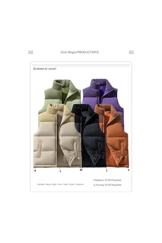 Erkekler İçin Kalınlaştırılmış Bol Yelek Yeşil