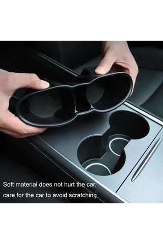 Moly Tesla Model 3/y Merkezi Kontrol Paneli Su Bardağı Tutucu, Pvc, Siyah, Kullanışlı, Ağır Dayanıklı