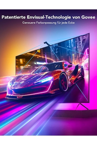 55-65 İnç Tv'ler Ve Pc İçin Çift Kameralı Govee Envisual Tv Arka Işığı T2, Dekorasyon İçin Alexa Ve Google Assistant İle Uyumlu Rgbıc Wifi Tv Led Arka Işığı Siyah