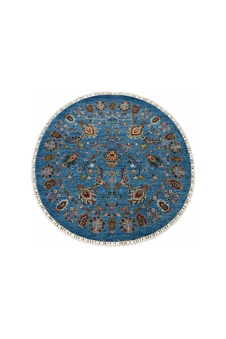 Afgan Memluk Halısı 150x155 Gri-mavi