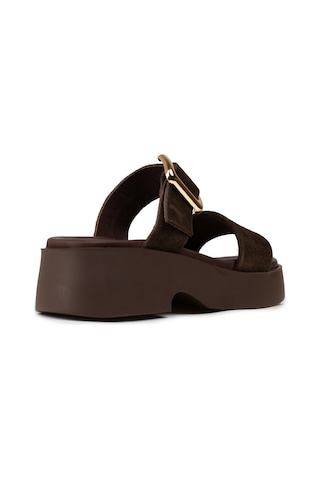 Deery Kadın Hakiki Süet Kahverengi Platform Sandalet - L2506zkhvp01