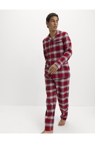Marks & Spencer Saf Pamuklu Kareli Pijama Takımı Kırmızı