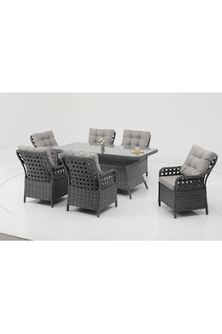 Denart Garden Derin Duble Rattan Takim Antrasit