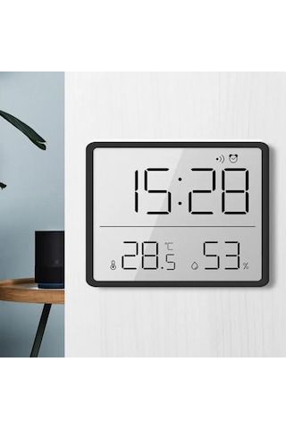 Monozone Pilli Lcd Dijital Ekran Mini Saat 9x7 Cm Alarm Sıcaklık