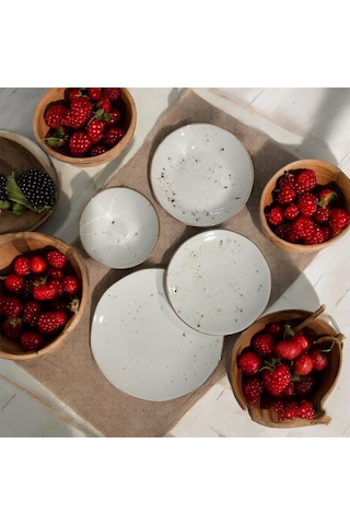 Marianna 24 Parça Reactive 46 Organik Yemek Seti-krem