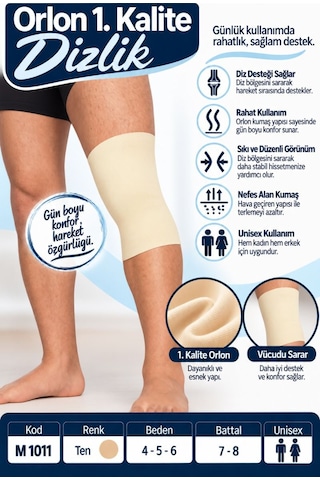 Ne Verelim Size Orlon 1. Kalite Dizlik Unisex Esnek Diz Destekliği M 1011 - Rylks Diğer