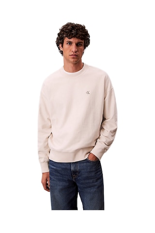 Calvin Klein Lv04rc277 Premium Terry Monogram Cn Erkek Sweatshirt Beyaz