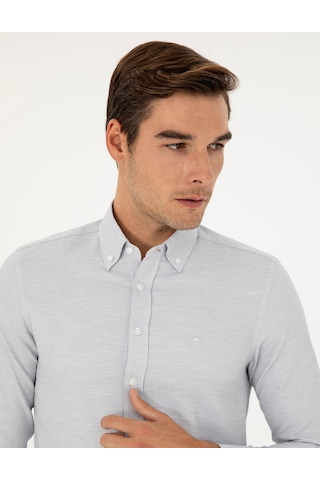 Pierre Cardin Erkek Gri Gömlek Desenli 50291042-vr024 Gri