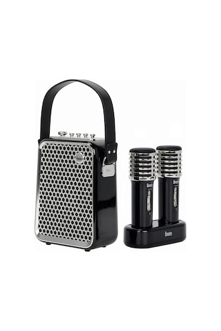 Divoom SongBird-HQ Çift Karaoke Mikrofonlu 6 Ses Efektli 50 W Taşınabilir Bluetooth Hoparlör