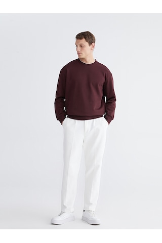 Lcw Vision Bordo Bisiklet Yaka Erkek Kalın Sweatshirt