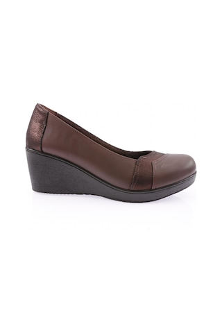 Dgn 651-22k Kadin Dolgu Taban Comfort Ayakkabi Kahverengi