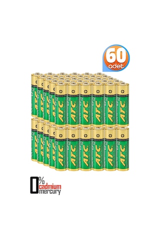 Atc 60lı Aa R6 Heavy Duty Kalın Kalem Pil Saat Pili Çinko Karbon Pil Zn-c 1.5v