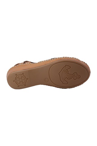 Albini Hakiki Deri Comfort Dolgu Topuk Kadın Sandalet Alb2660209y Taba