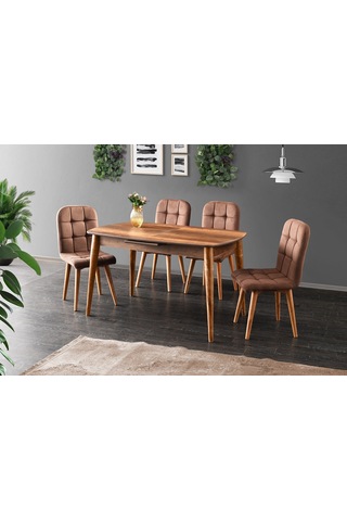 Ludovica Fransız Retro Still Açılır Ceviz Yemek Masası 90x170 Ceviz